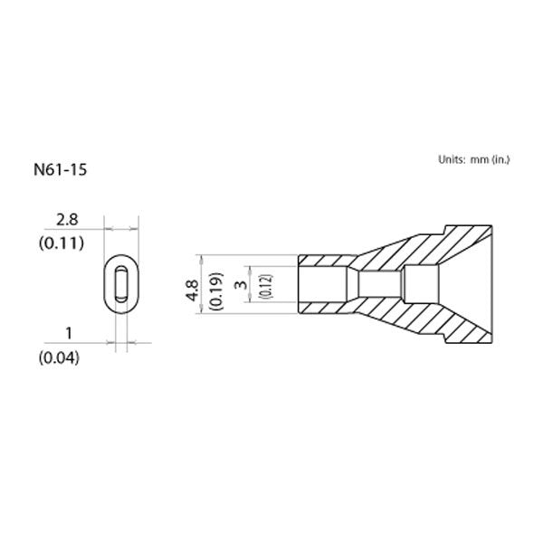 Hakko 3x1mm Desolder Nozzle for FR-4101, FR301 & FR-4103