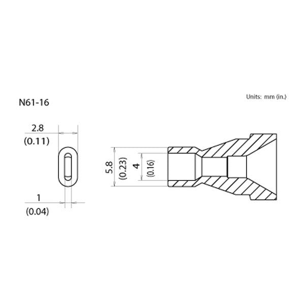 Hakko 4x1mm Desolder Nozzle for FR-4101, FR301 & FR-4103