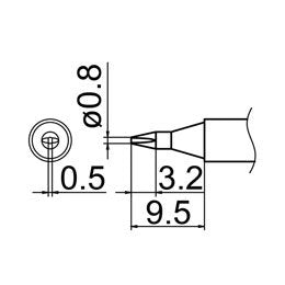 Hakko T12-D08 Soldering Tip