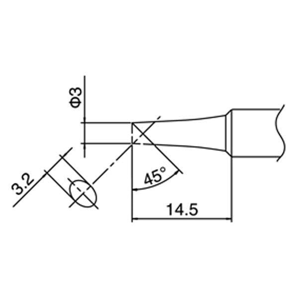 Hakko Solder Tip To Suit FX888D - T18-C3