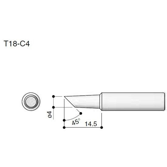 Hakko Solder Tip To Suit FX888D - T18-C4