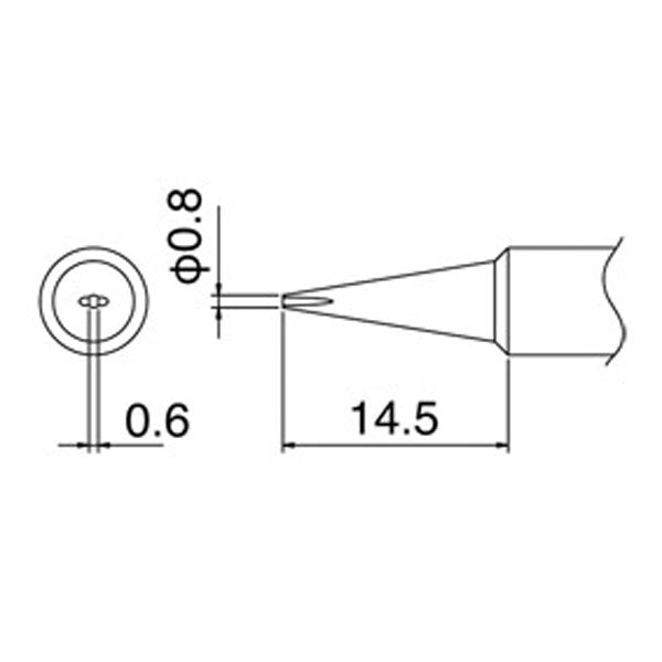Hakko Solder Tip To Suit FX888D - T18-D08