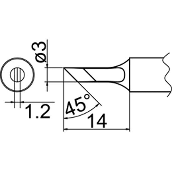 Hakko Soldering Tip Shape KU