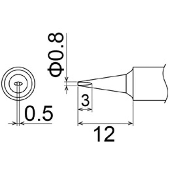 Hakko Soldering Tip Shape 0.8D