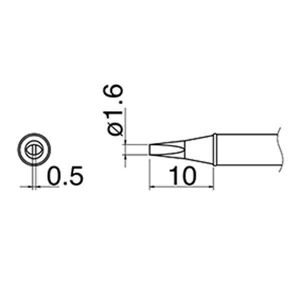 Hakko T31 soldering tip shape 1.6D