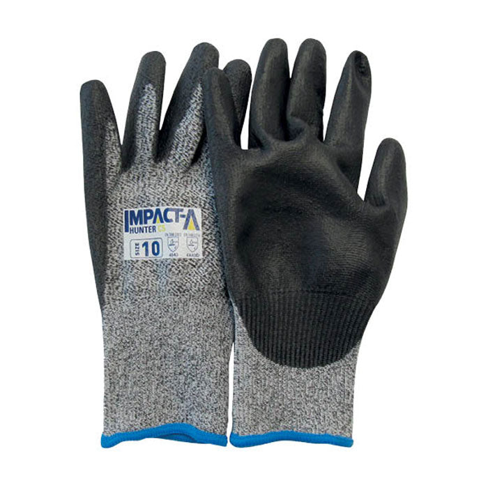Impact-A Hunter Cut 5 Speckled Grey PU Palm Glove, 1 Pair