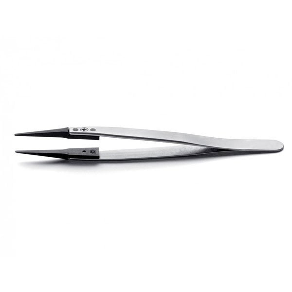 Ideal-Tek Plastic Replaceable Tip Tweezers Straight, Narrow, Flat, Round 130mm 242CFR.SA