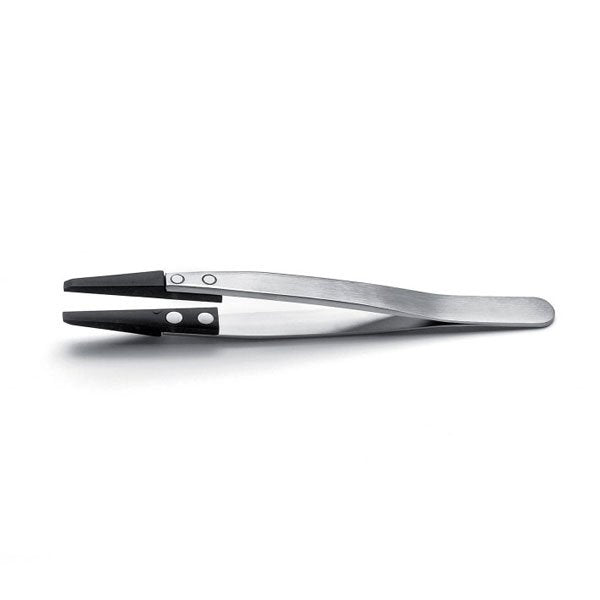 Ideal-Tek Plastic Tip Tweezers Straight, Thick, Flat, Strong, ESD 130mm 269CF.SA