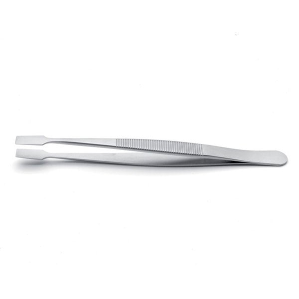 Ideal-Tek Flat Tip Precision Tweezers Serrated Handles Smooth & Flat Tips 120mm 34A.SA