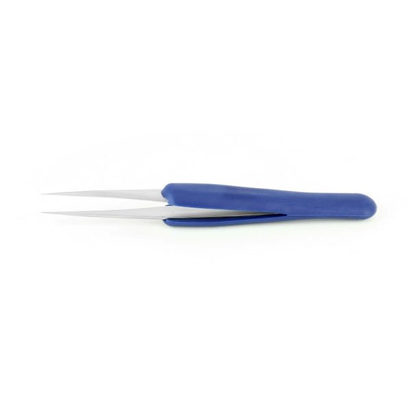 Ideal Tek ESD Precision Rubber Tweezer Straight, Very Sharp, Fine 125mm 3.SA.DR