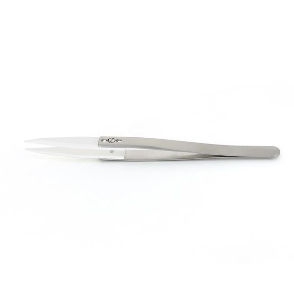 Ideal-Tek Ceramic Replaceable Tip Tweezers Straight, Flat, Pointed 140mm 74MZ.SA