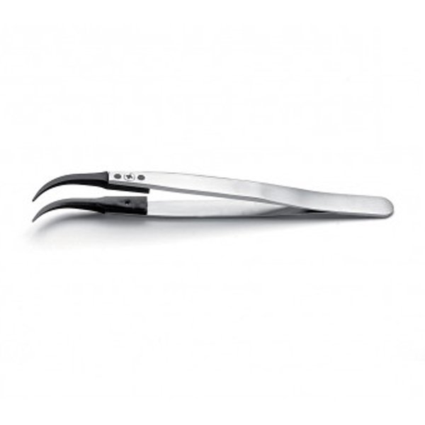 Ideal-Tek Plastic Replaceable Tip Tweezers Curved, Very Fine 130mm 7CFR.SA