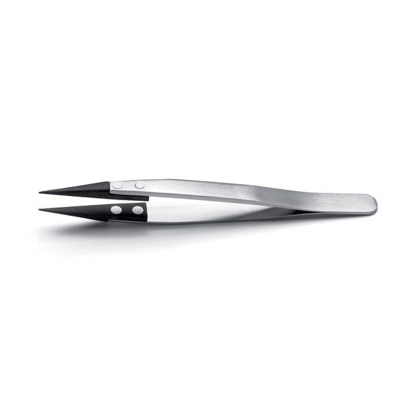 Ideal-Tek Plastic Tip Tweezers Straight, Strong, Pointed ESD 130mm 259CF.SA