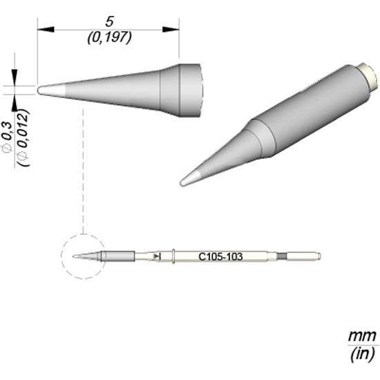 JBC 0.3mm Conical Nano Cartridge Tip