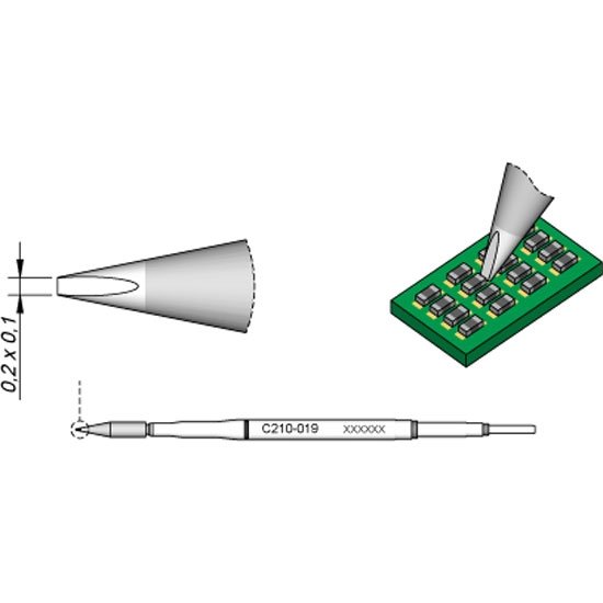 JBC 0.2x0.1mm Chisel Micro Cartridge Tip