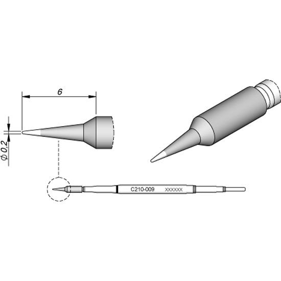JBC 0.2mm Conical Micro Cartridge Tip