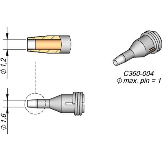 JBC 1.6mm Microdesoldering Extended Life Tip