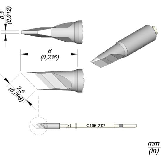 JBC 2.5 x 0.3mm S1 Cartridge Knife