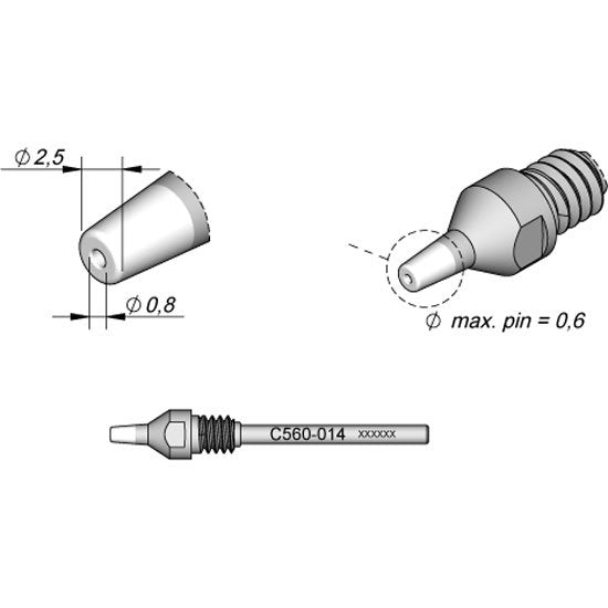 JBC 2.5x1.0mm Extended Life Tip