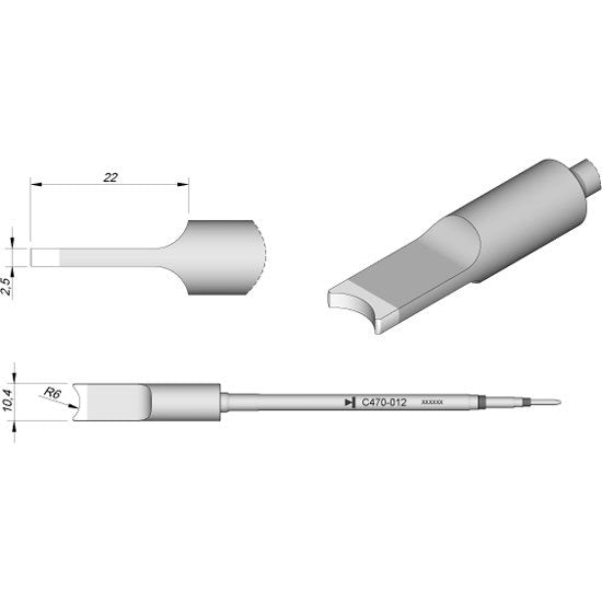 JBC 2.5x10.4mm Special Heavy Duty Cartridge Tip