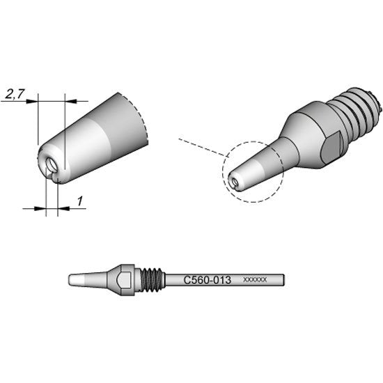 JBC 2.7x1.0mm Pad Cleaning Tip