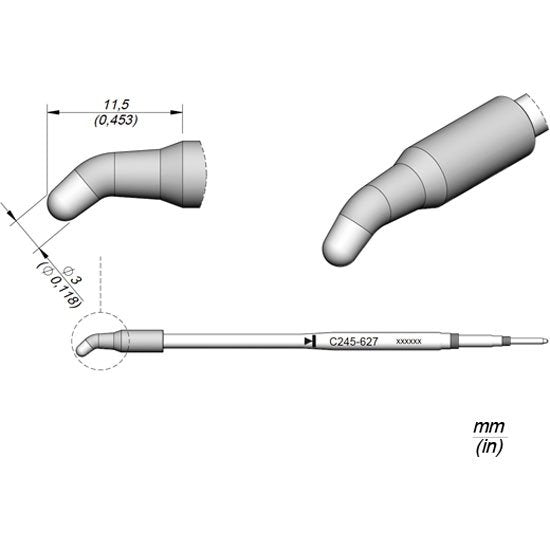 JBC 2.9mm Bent Conical Standard Cartridge Tip
