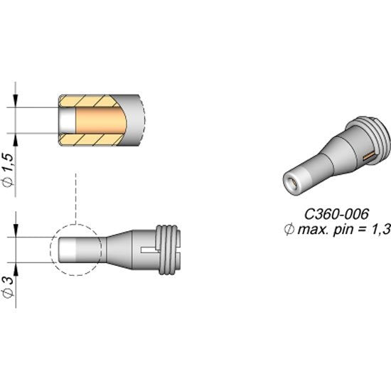 JBC 3.0mm Microdesoldering Extended Life Tip