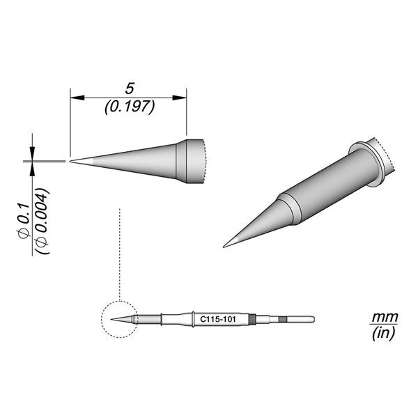 JBC Cartridge Conical Ã˜ 0.1 