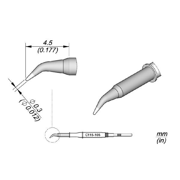 JBC Cartridge Bent Ã˜ 0.3