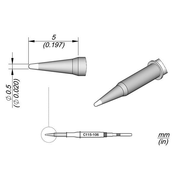 JBC Cartridge Conical Ã˜ 0.5 