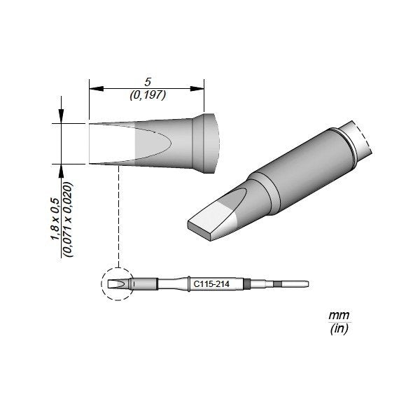 JBC Cartridge Chisel 1.8x0.5 S1