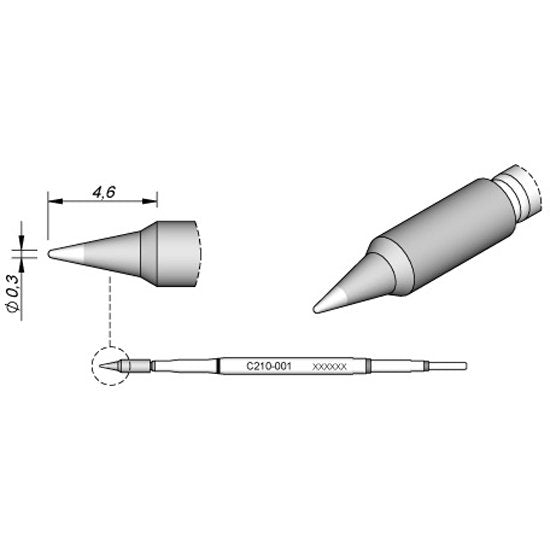 JBC 0.3mm Conical Micro Cartridge Tip