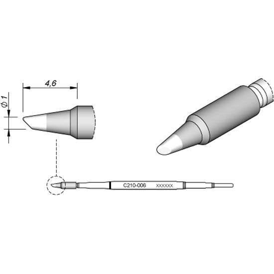 JBC 1mm Bevel Micro Cartridge Tip