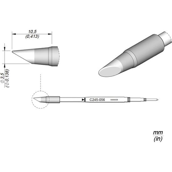 JBC 3.4mm Extra Bevel Standard Cartridge Tip