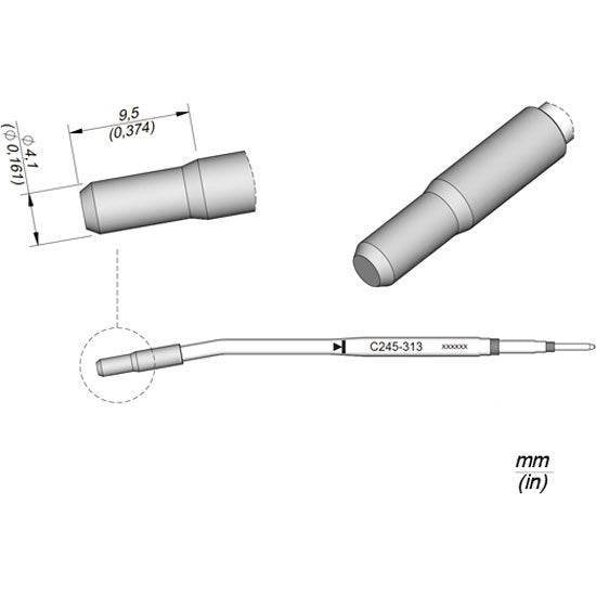 JBC 4.1mm Especial Cartridge Tip - Chrome Finish
