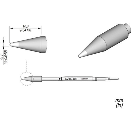 JBC 1mm Conical Standard Cartridge Tip