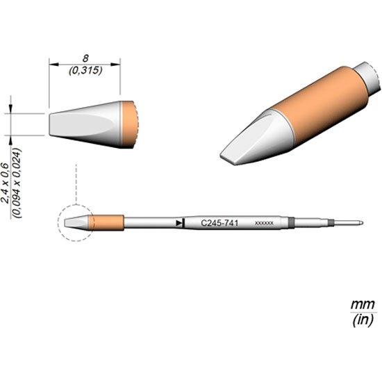 JBC 2.4mm Chisel Cartridge Tip