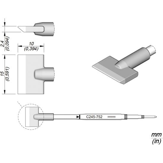 JBC 15mm Blade Type Cartridge Tip