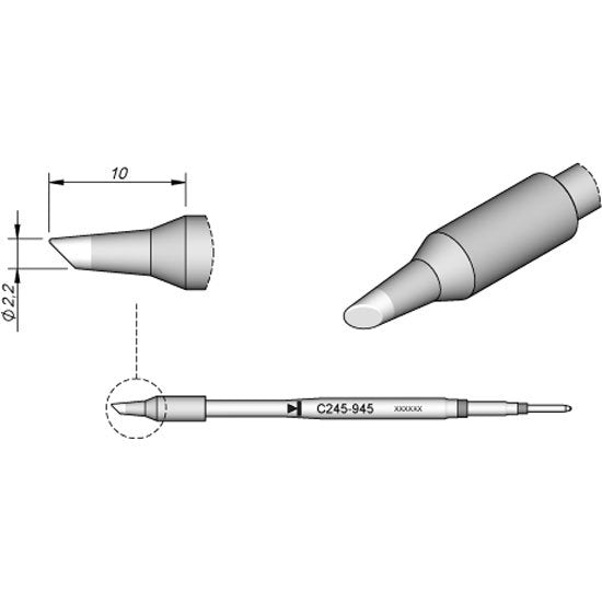 JBC 2.2mm Bevel Cartridge Tip