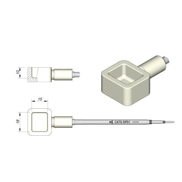 JBC Cartridge Ti Pot 15x18 mm.