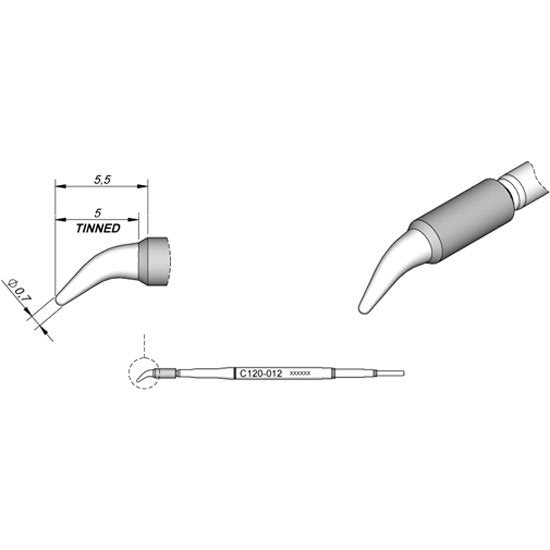 JBC Cartridge Chip Ã˜ 0,7 S2