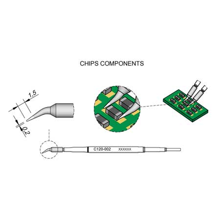 JBC 0.2mm Chip Component Micro Tweezer Cartridge Tip