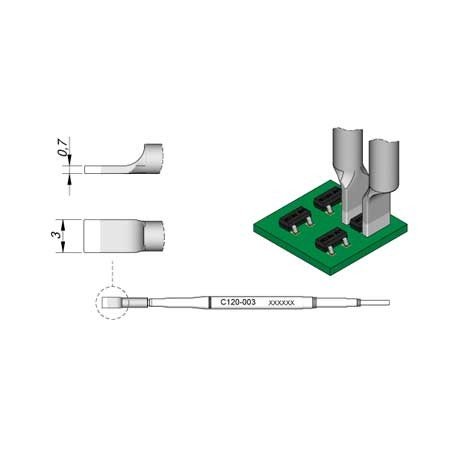 JBC 3mm Dual Inline IC Micro Tweezer Cartridge Tip