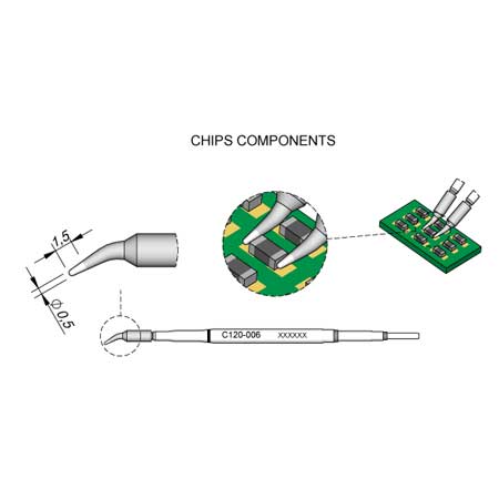 JBC 0.5mm Chip Component Micro Tweezer Cartridge Tip