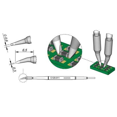 JBC 0.6mm Micro Tweezer Cartridge Tip