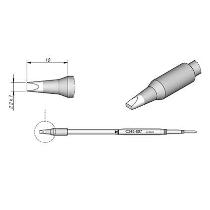 JBC Chisel Tip 2.2 x 1mm