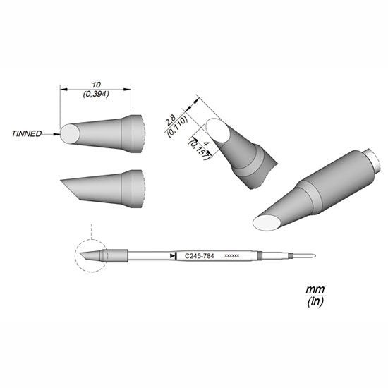 JBC Cartridge Bevel Ã˜ 2,8