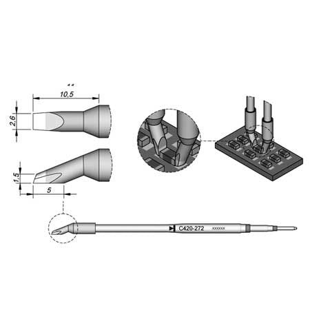 JBC C420272 2.6mm Chip Component Cartridge Tip