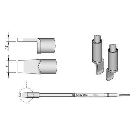 JBC C420273 4.0mm Dual Inline IC Cartridge Tip