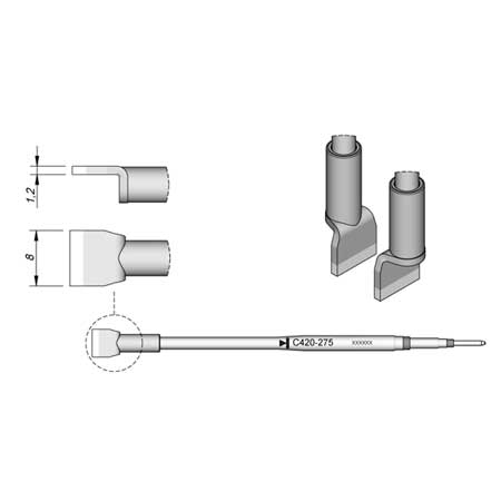 JBC C420275 8.0mm Dual Inline IC Cartridge Tip